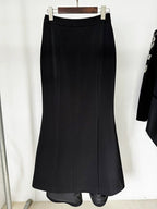 Embroidered Tuxedo Gown with High Slit H6365