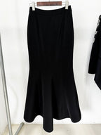 Embroidered Tuxedo Gown with High Slit H6365