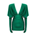 Emerald Draped Sleeve Bandage Dress H5966