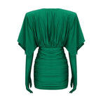Emerald Draped Sleeve Bandage Dress H5966