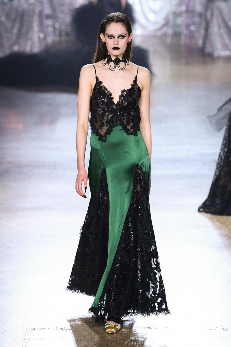 Emerald Lace Overlay Gown H5989