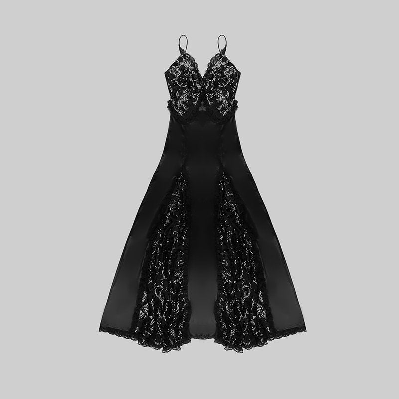 Emerald Lace Overlay Gown H5989