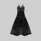 Emerald Lace Overlay Gown H5989