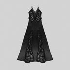 Emerald Lace Overlay Gown H5989