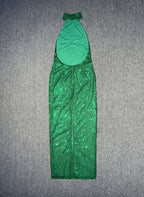 Emerald Sequin Halter Maxi Dress H5819