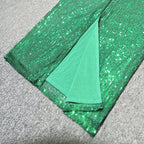 Emerald Sequin Halter Maxi Dress H5819