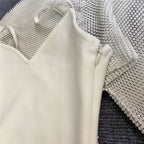 Feather Sleeve Knit Bodycon Dress H6081