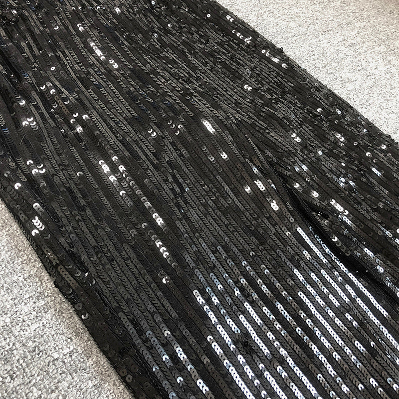 Feathered Off-Shoulder Sequin Jumpsuit H6419