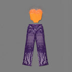 Feathered Orange Corset Top & Purple Sequin Pants Set H6071