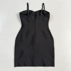 Floral Embellished Black Bodycon Dress H6811