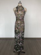 Floral Embellished Sheer Maxi Dress H6664