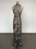 Floral Embellished Sheer Maxi Dress H6664