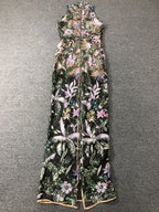 Floral Embellished Sheer Maxi Dress H6664