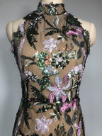 Floral Embellished Sheer Maxi Dress H6664