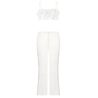 Floral Embellished Strapless Top & Pants Set H6865