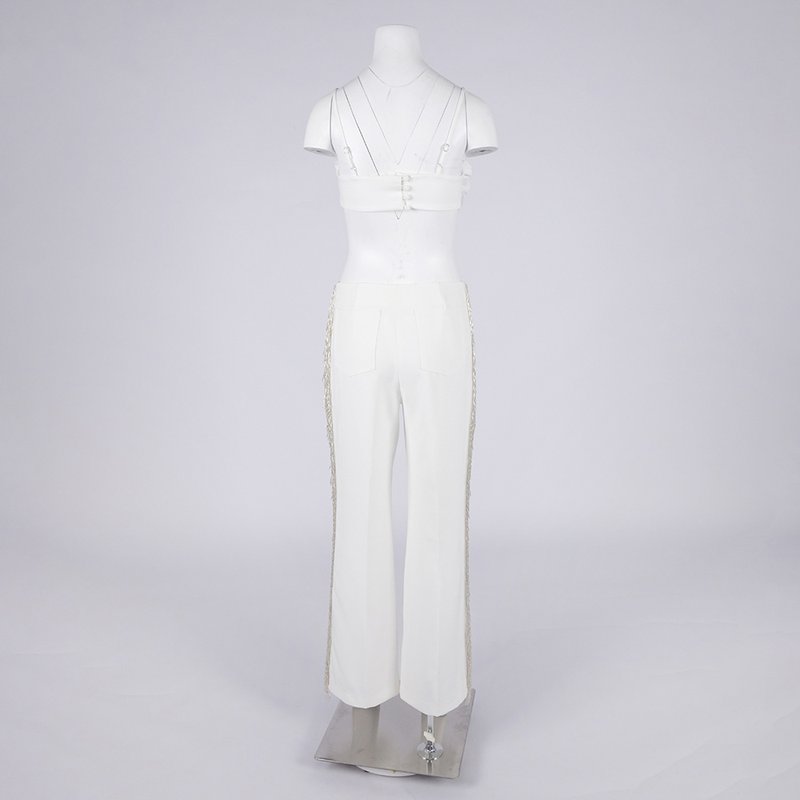 Floral Embellished Strapless Top & Pants Set H6865