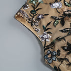 Floral Embroidered High Neck Maxi Dress H6889