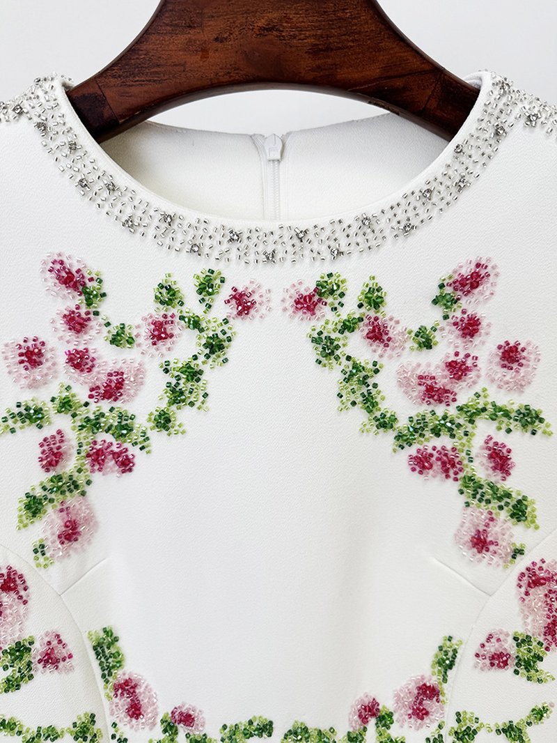 Floral Embroidered Long Sleeve Gown H7092