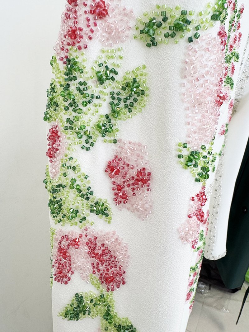 Floral Embroidered Long Sleeve Gown H7092