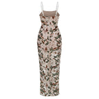 Floral Embroidered Sheer Maxi Dress H6597