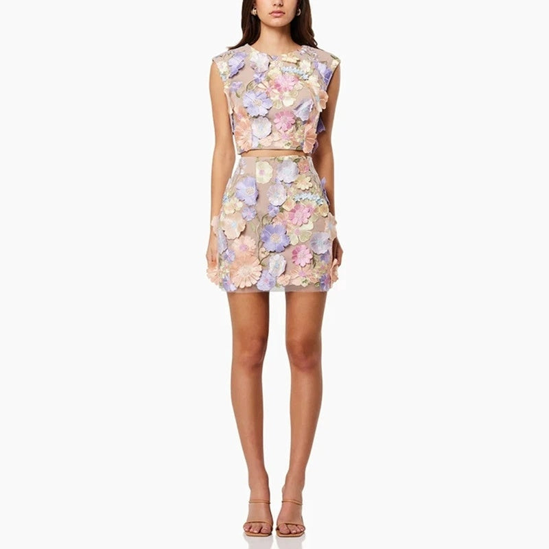 Floral Embroidered Two-Piece Set H6271