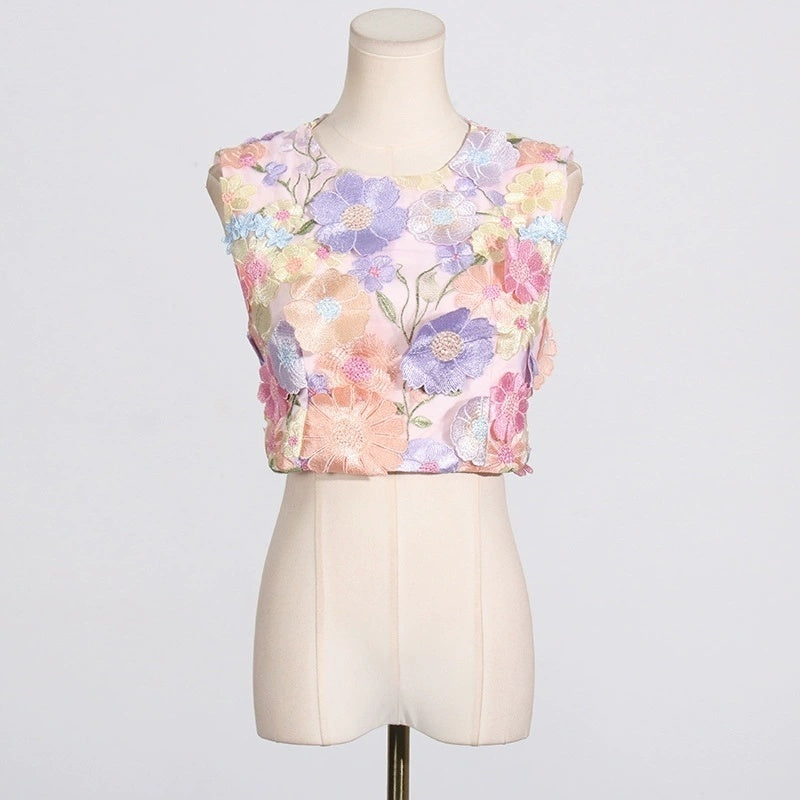 Floral Embroidered Two-Piece Set H6271