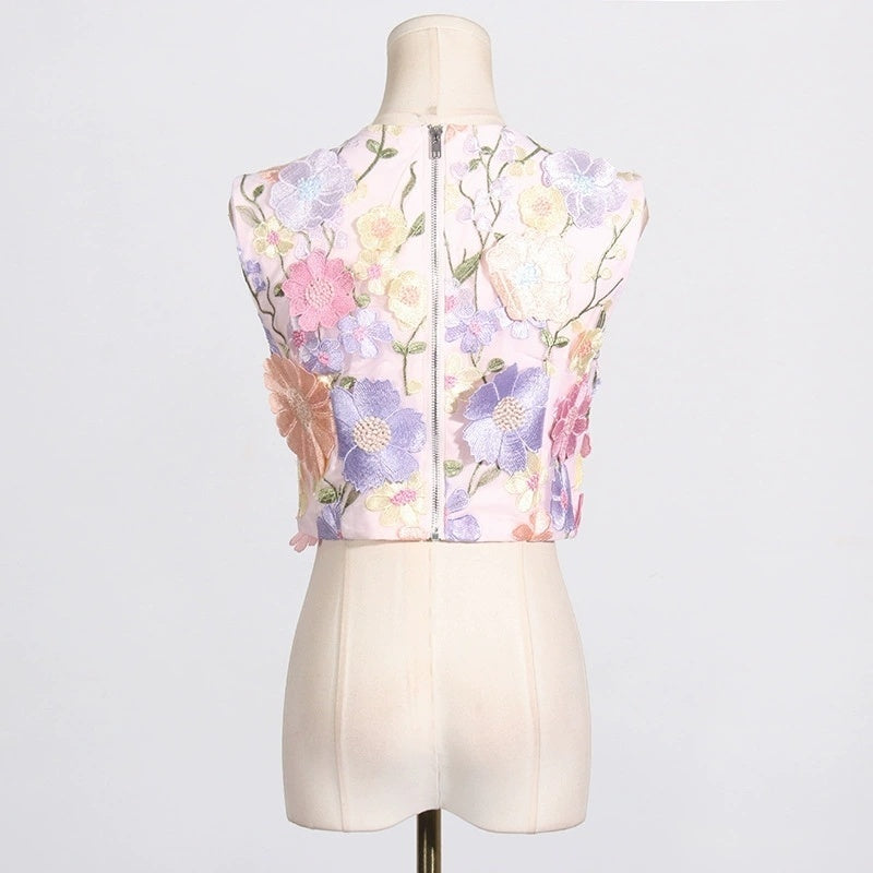 Floral Embroidered Two-Piece Set H6271
