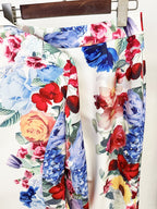 Floral Print Blazer Pants Suit H6861