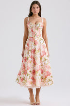 Floral Print Corset Midi Dress H6393