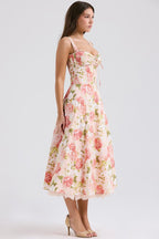 Floral Print Corset Midi Dress H6393