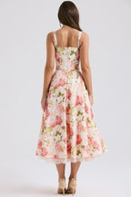 Floral Print Corset Midi Dress H6393