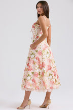 Floral Print Corset Midi Dress H6393
