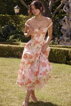 Floral Print Corset Midi Dress H6393