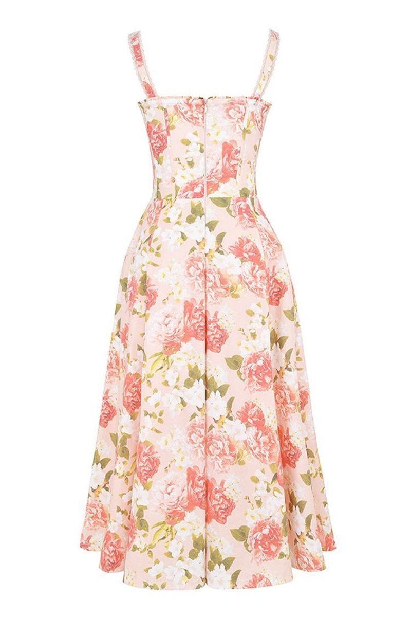 Floral Print Corset Midi Dress H6393
