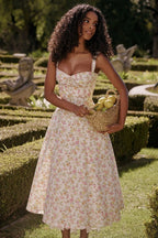 Floral Print Corset Midi Dress H6393