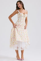 Floral Print Corset Midi Dress H6393