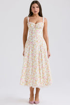 Floral Print Corset Midi Dress H6393