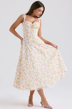 Floral Print Corset Midi Dress H6393