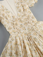 Floral Print Puff Sleeve Mini Dress H6324
