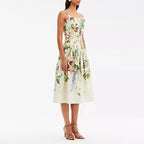 Floral Print Square Neck Midi Dress H6373