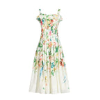 Floral Print Square Neck Midi Dress H6373