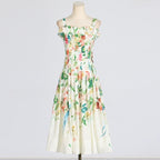 Floral Print Square Neck Midi Dress H6373