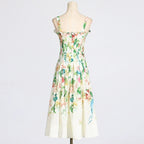 Floral Print Square Neck Midi Dress H6373