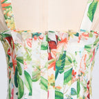Floral Print Square Neck Midi Dress H6373