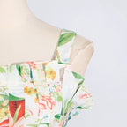 Floral Print Square Neck Midi Dress H6373
