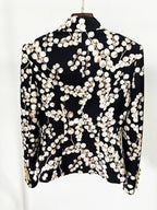 Floral Print Wide Leg Suit Set H6500