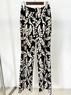 Floral Print Wide Leg Suit Set H6500