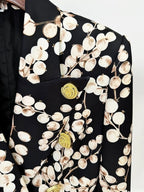 Floral Print Wide Leg Suit Set H6500