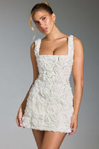 Floral Ruffle Blue Mini Dress H6289