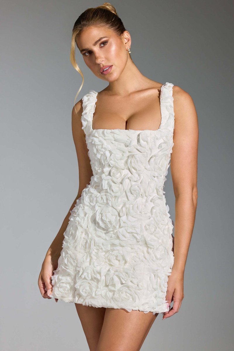 Floral Ruffle Blue Mini Dress H6289